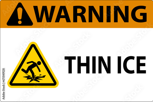 Water Safety Sign Danger - Thin Ice