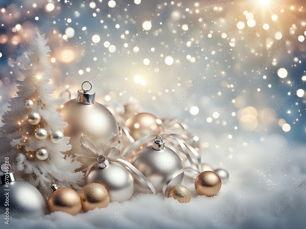 Christmas background. Xmas romantic and elegant atmosphere.  Greeting card. 