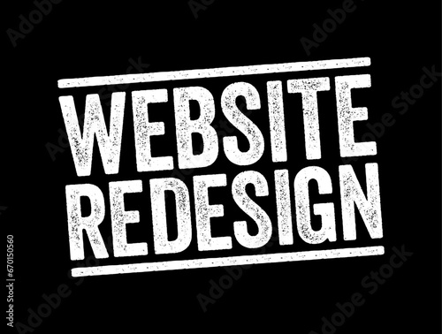 Website Redesign text stamp, concept background