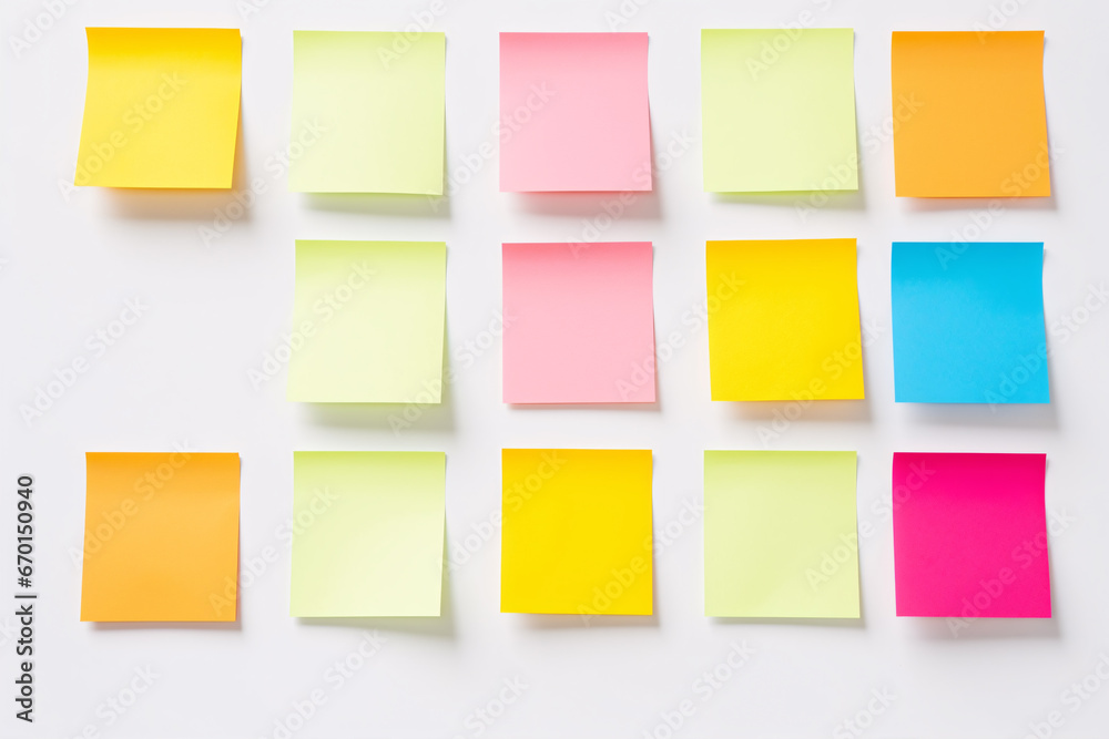 Vivid paper office decals detached against a neutral backdrop. Vivid paper office decals detached against a neutral backdrop.