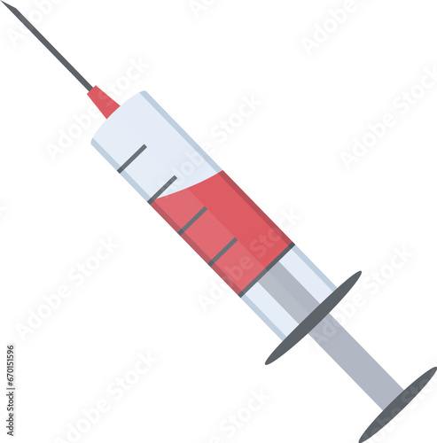 Measles syringe. vaccine medicine treatment donation blood hospital healthcare item icon. vector cartoon object.