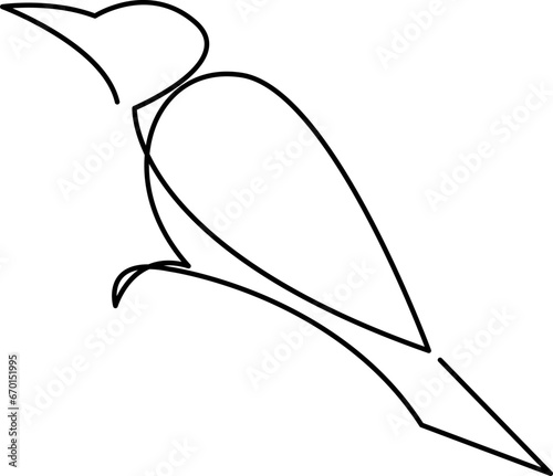 One line bird design silhouette. Hand drawn minimalism style vector illustration.
