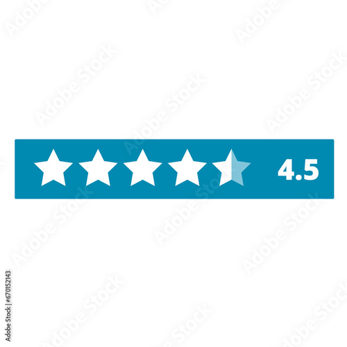 4.5 Rating Star on a Transparent Background