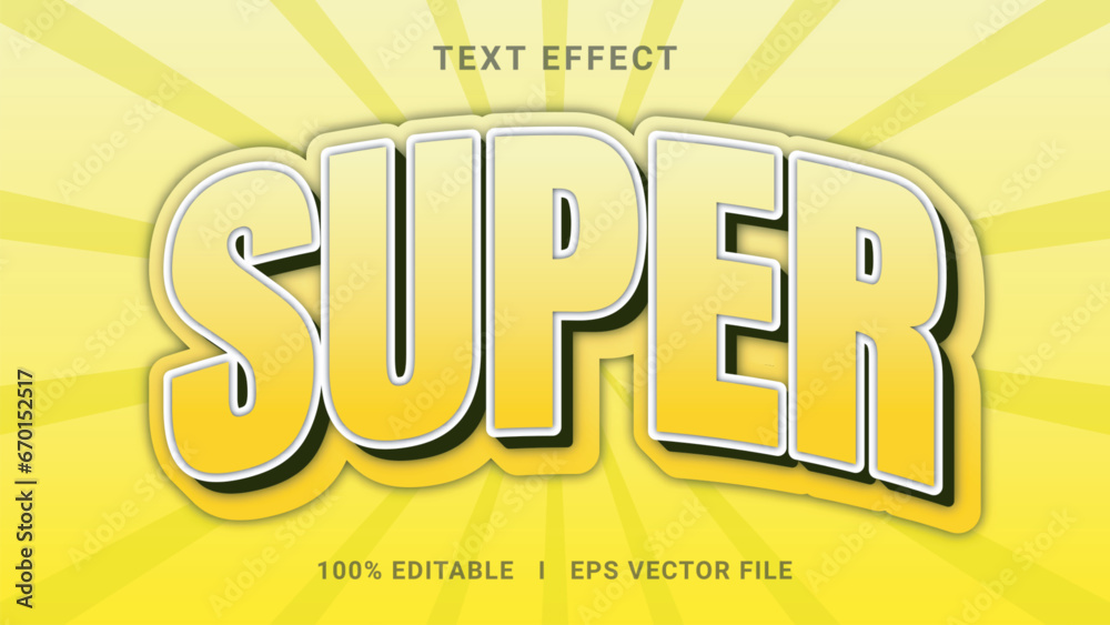 Fototapeta premium Modern editable super text effect 3d text effect
