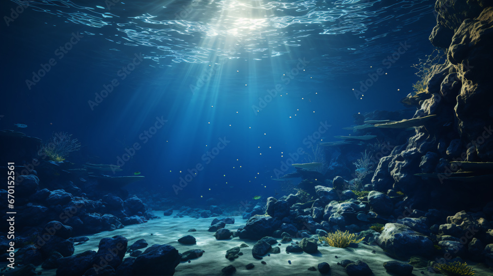 Fototapeta premium Glimpse into the abyssal depths via a 3D rendered illustration.
