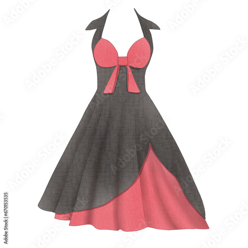 Fashion dress illustration idea model