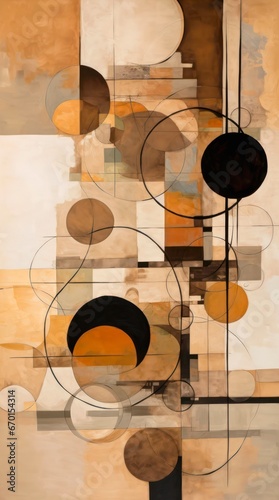 Geometric golden background with abstract shapes.