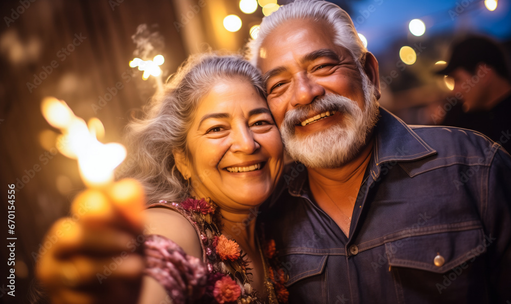 Smiles and Selfies: Mexican Elders Enjoying a Party