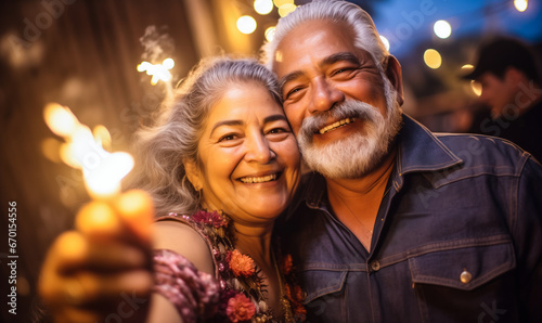 Smiles and Selfies: Mexican Elders Enjoying a Party