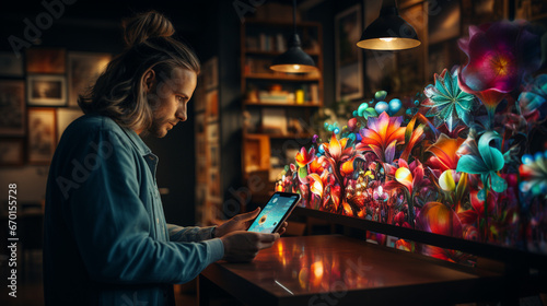 A digital native creatively arranging apps on a smartphone to optimize their digital life © Наталья Евтехова