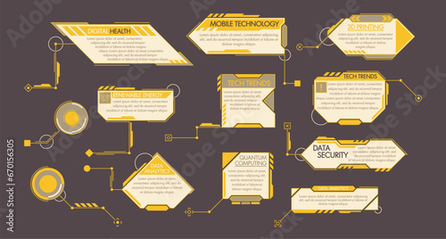 Yellow Footnotes Or Callout Screens. Interactive Information Overlays In Digital Media, Offering Context, Citations