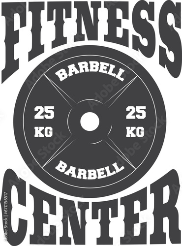 Vintage gym crossfit and fitness club logo on white background