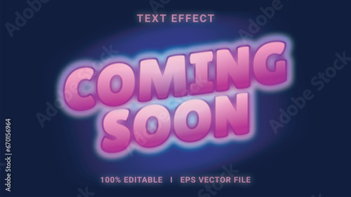 Modern editable coming soon text effect 3d text effect
