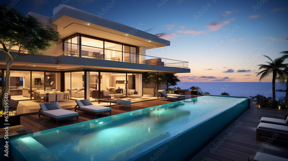 outdoor pool of a luxury villa
