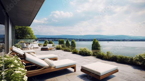 big terrace of a luxury penthouse with amazing view © Johannes