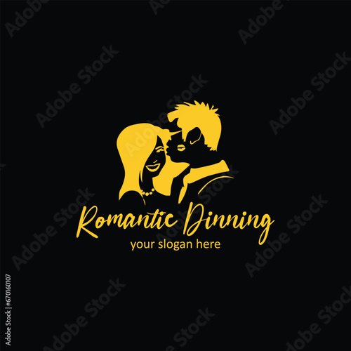 romantic couple dating logo design vector format © awaisi
