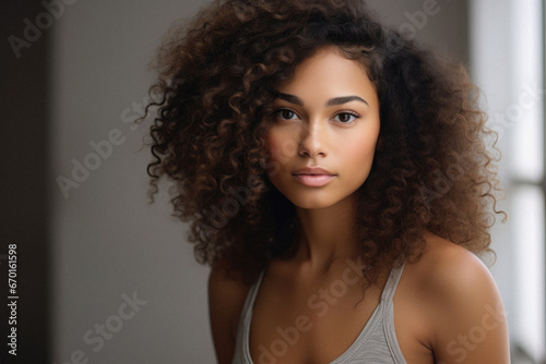 Portrait of beautiful young african american woman in eyeglasses.