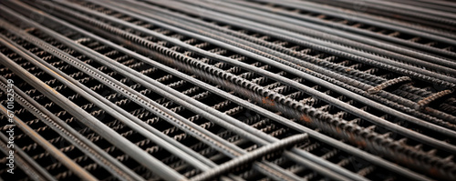 steel rebar mesh for reinforced concrete. hard connect construction material. rebars are bonded with steel wires. © Michal