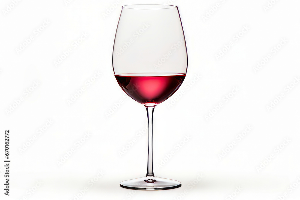Glass of red wine is shown on white background with slight shadow. Glass of red wine is shown on white background with slight shadow.