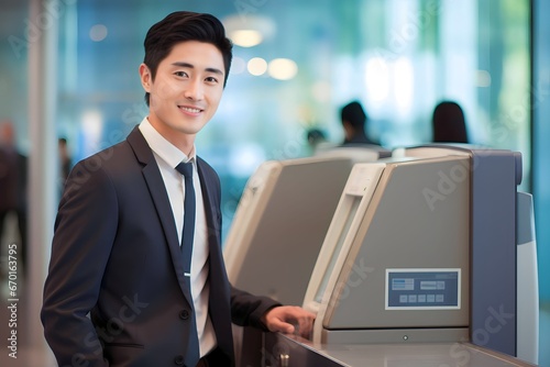 Wallpaper Mural asian man at ATM Torontodigital.ca