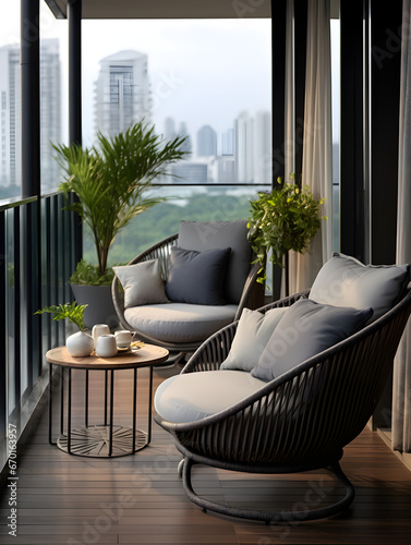 Modern luxury interior design, balcony design photo