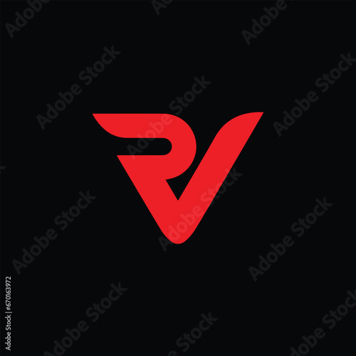 letters rv and rx logo design vector
