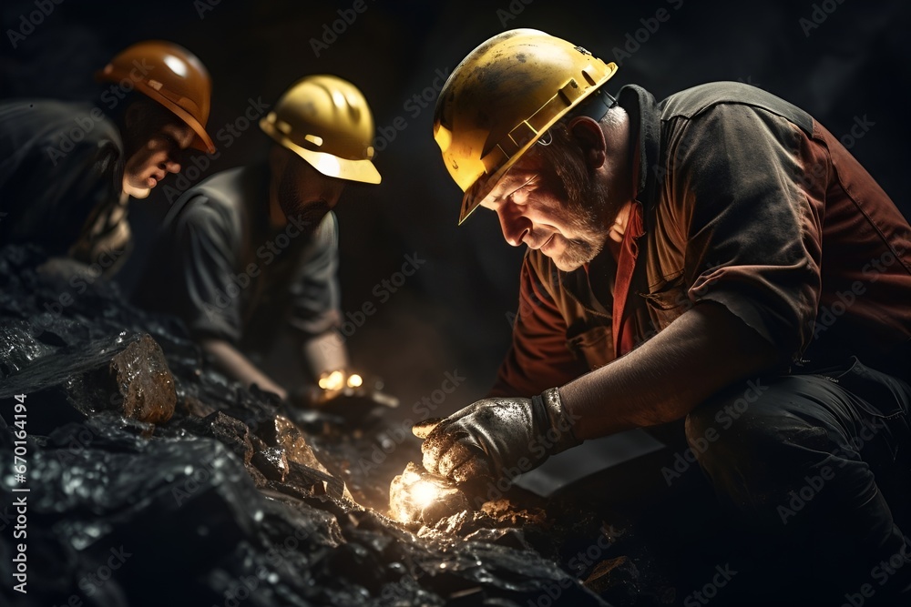 Miners found glowing diamonds in the mine Miners found glowing diamonds in the mine