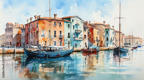 Watercolor painting of Venice