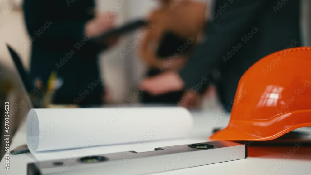 Businesspeople shaking hands, property developer communicating with clients