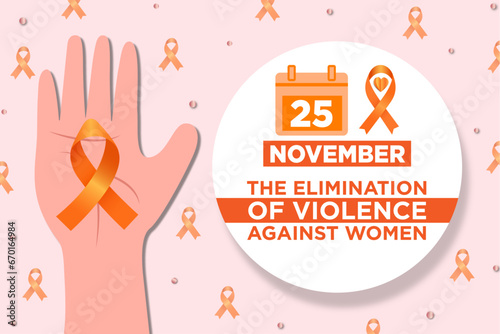 Banner plantilla para el Día Internacional de la Eliminación de la Violencia contra la Mujer 25 de noviembre formato horizontal, con ilustración de mano de alto a la violencia 