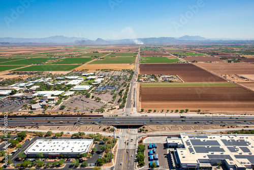 Smoke From A Distant Fire looking east from above the Loop 101 freeway in Scottsdale, Arizona