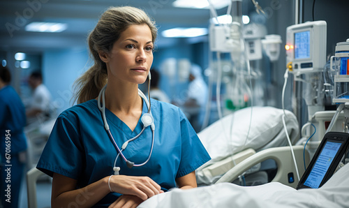 Lifesaver in Scrubs: Portrait of a Critical Care Nurse in Action photo