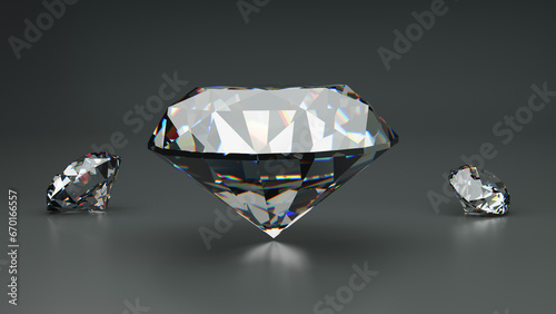 Diamonds on a beautiful dark background