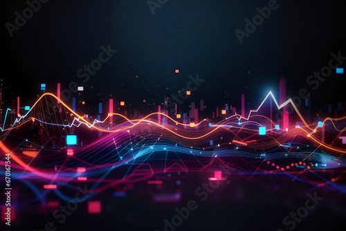 abstract background of graphics and diagrams, forecasts of innovative research, background for scientific or economic presentation with space for text
