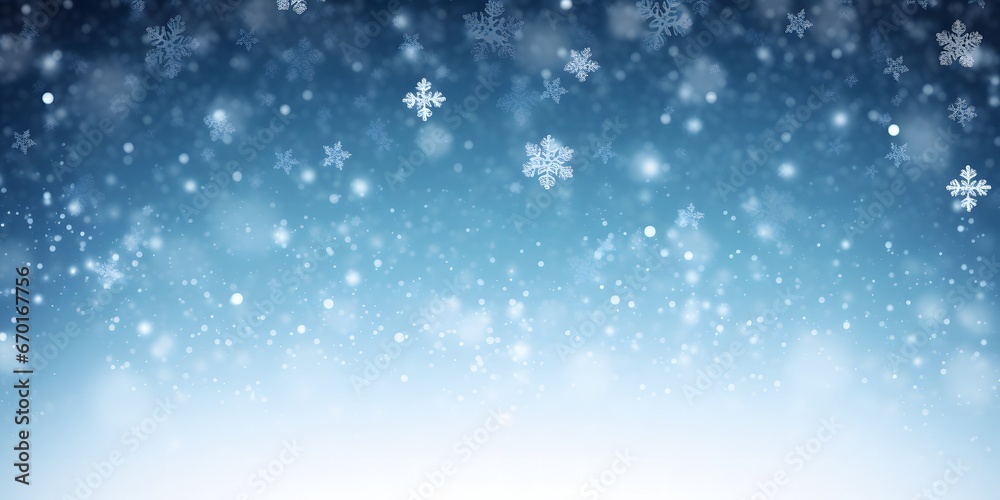 Christmas blue background with snow..
