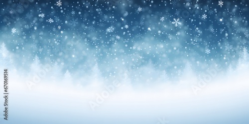 Christmas blue background with snow.. 
