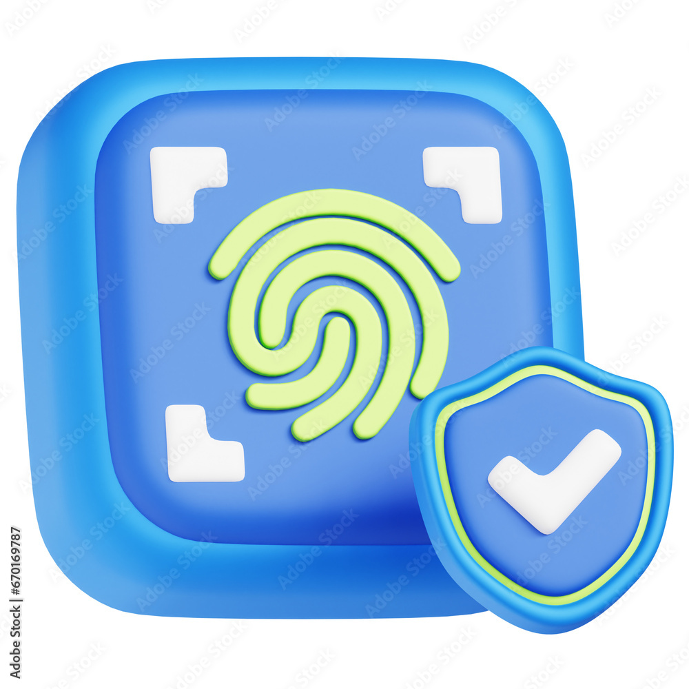3D Fingerprint recognition isolated on a white background 3D Fingerprint recognition isolated on a white background