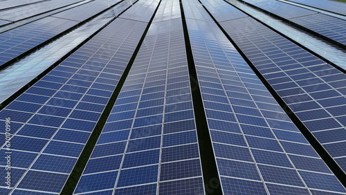 Solar panel park aerial, nothing else in sight