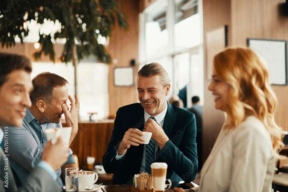 Business people having a meeting in a cafe