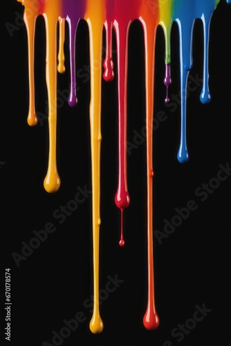 Colorful paint drips