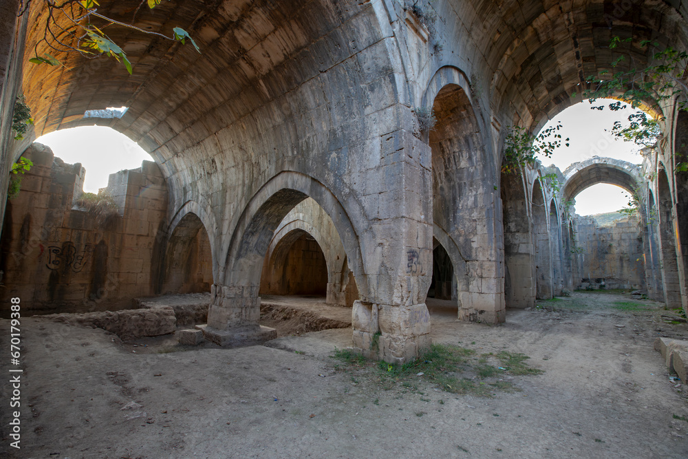 The Incirhan Caravanserai, which was built in the 13th century by the Seljuk ruler Giyasettin Keykubat, is located on the Antalya-Burdur road, 88 km north of Antalya. Bucak, Burdur - Turkey.