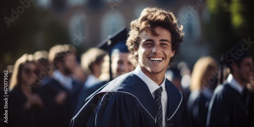 Celebrating Success: A University Graduate Laughs in Front of a Proud Audience of Students © Ben