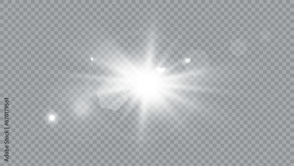 Vector transparent sunlight special lens flare light effect. Stock royalty free vector illustration. PNG	 - obrazy, fototapety, plakaty 