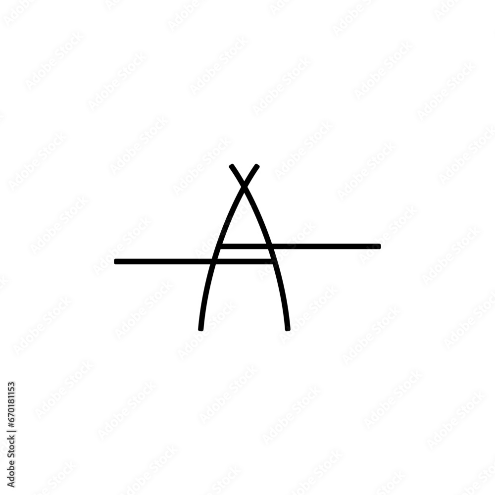 logo with the initial letter A with a black line logo with the initial letter A with a black line