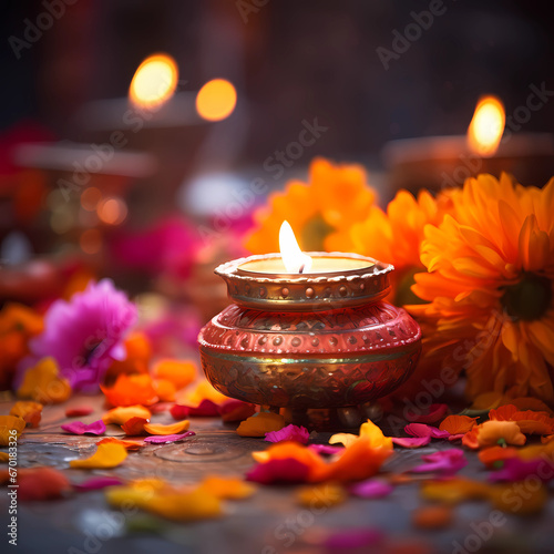 Diwali, Hindu festival of lights,  celebration, Indian religions; holiday; Dipawali, clay lamps photo