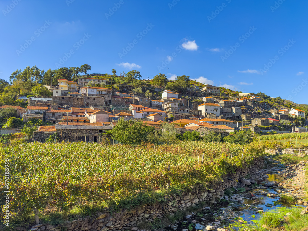 Regoufe rural village, lost in the middle of Serra da Arada, in Arouca, typical village in Aveiro, Portugal