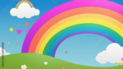 Rainbow themed background wallpaper