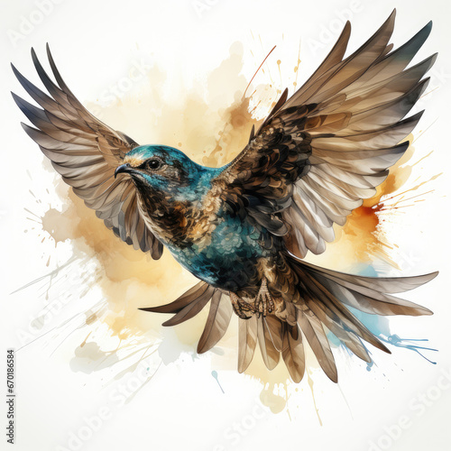 Waterco Nighthawk white background illustration, Generative Ai photo