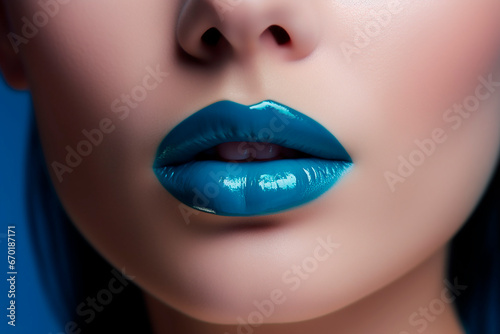 macro shot of colorful beautiful lips from a female model