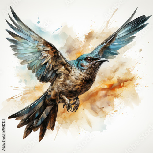 Waterco Nighthawk white background illustration, Generative Ai photo